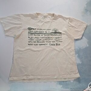 Cant Eat Money Costa Rica T-Shirt Art Tee J-B Environmental Cream Fish Nature